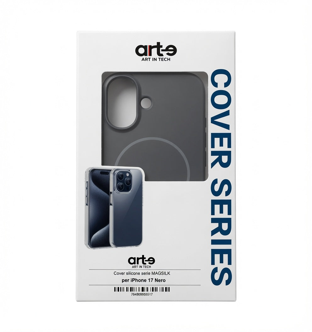 Cover silicone serie MAGSILK per iPhone 17 Nero